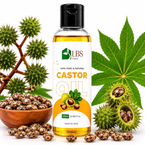 Image of Pure Castor Oil 100% Extra Virgin Cold Pressed | Natural Carrier Oil for Hair, Scalp & Skin Care | Deep Moisturizing Hair Oil for Dry & Healthy Looking Hair | 100ml (Pack of 1)