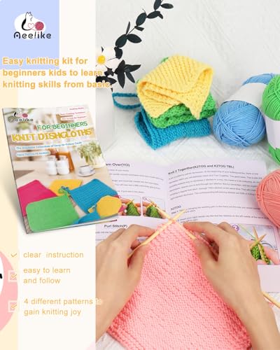 image for Aeelike Knitting Kit for Beginners, Complete Beginner Crochet Kit Easy