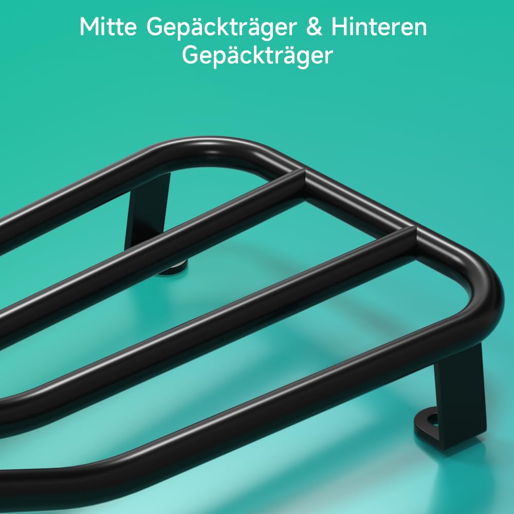 Motorrad Gepäckträger Mitte Durchstieg schwarz Matt für Vespa GT GTL GTV GTS 125-300