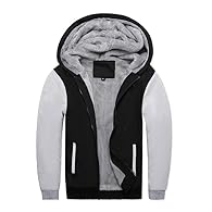 MATERIAL: Comfortable polyester and fleece lined. Mens hooded coat, soft and skin-care fabric, thick lined coat, keep warm and comfortable in winter. FEATURES: Full zip fleece hooded jackets can be worn in a variety of flexible ways, easy to slip on ...