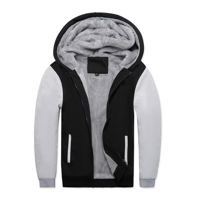 Sweat à capuche zippé homme veste d'hiver chaude pour sorties extérieures