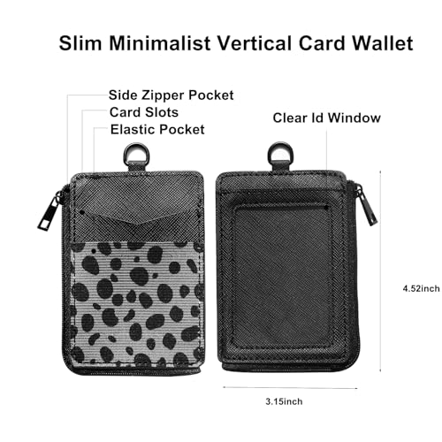 Image of FORZEN Slim Minimalist Vertical Card Holder Wallet, Pocket Credit Card Holder, Elastic Card Holder Wallets for Men & Women (Black-Cow)