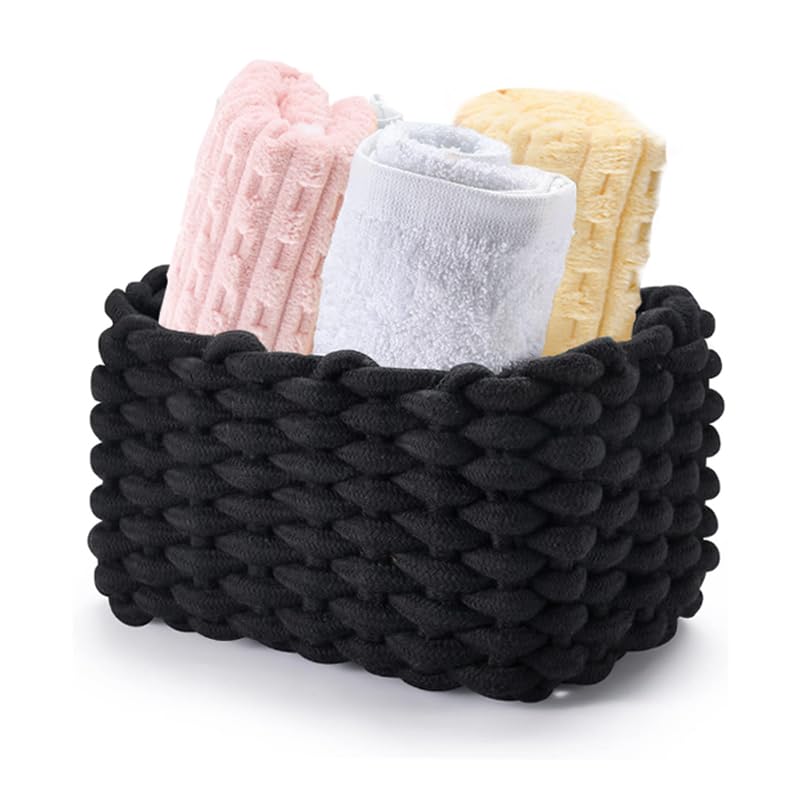 Cestas Decorativas De Punto Tela De Algodón, Almacenaje Baño，Cesta Organizadora Bebe, Organizador Y Almacenaje Ideal Para Cosas Pequeñas Del Hogar