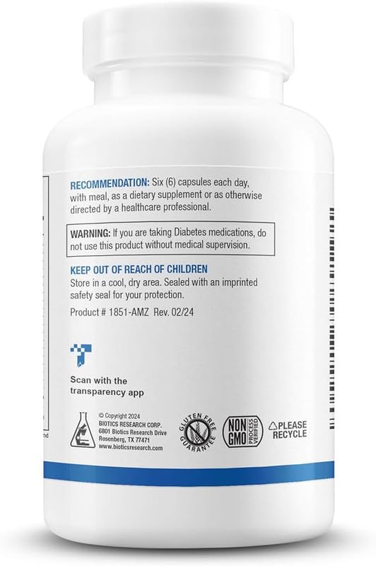 biotics research l-carnitine Evorina GlucoBalance Chromium, Vanadium, L carnitine Supplement, Supports Metabolic Health and Maintain Healthy Blood Lipid Levels - 180 Capsules | High Strength Herbal Supplement Fern-C Beauty Glutathione 30 softgels USA
