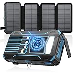 SOARAISE-Solar-Power-Bank-27000mAh-Cargador-Solar ...: Eficiencia Paneles Solares: 4 paneles solares premium con baterías de alta calidad para mayor seguridad, durabilidad y rendimiento prolongado. 7 veces más eficiente que los modelos de panel solar único. Cargador Solar de Gran Capacidad: Batería de po...
