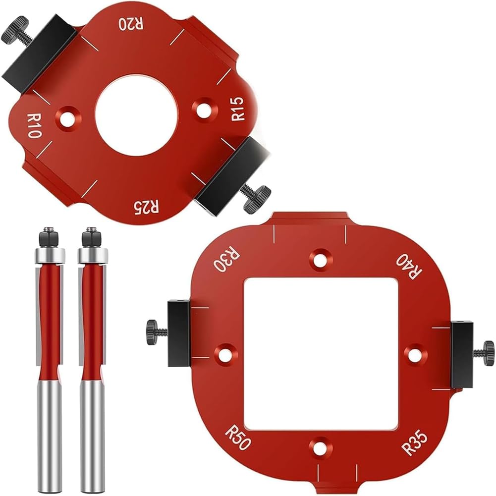 Nxyupv 2Pcs Router Templates For Woodworking, For Woodworking, 4 In 1 Arc Angle Positioning Template With Trimming Cutter