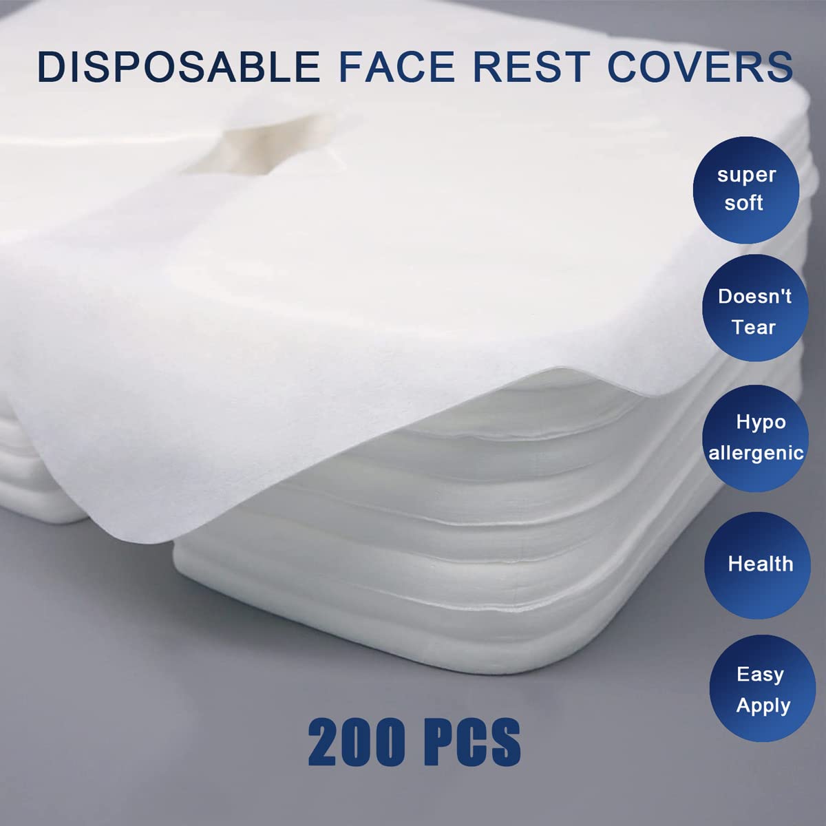 200 Piezas Fundas Desechables para Reposacabezas de Mesa de Masaje, Tvvcalk Toallas Desechables con Hendidura Nasal para Mesas de Masaje (200)