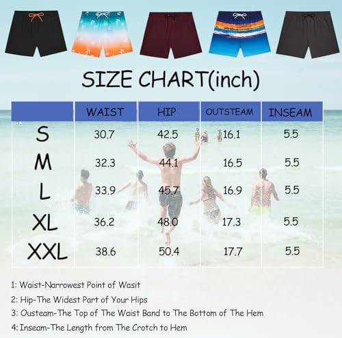 Men's Swim Quick Dry Beach Shorts of Trunks with Compression Liner with Zipper Pockets Comfortable Board Shorts4
