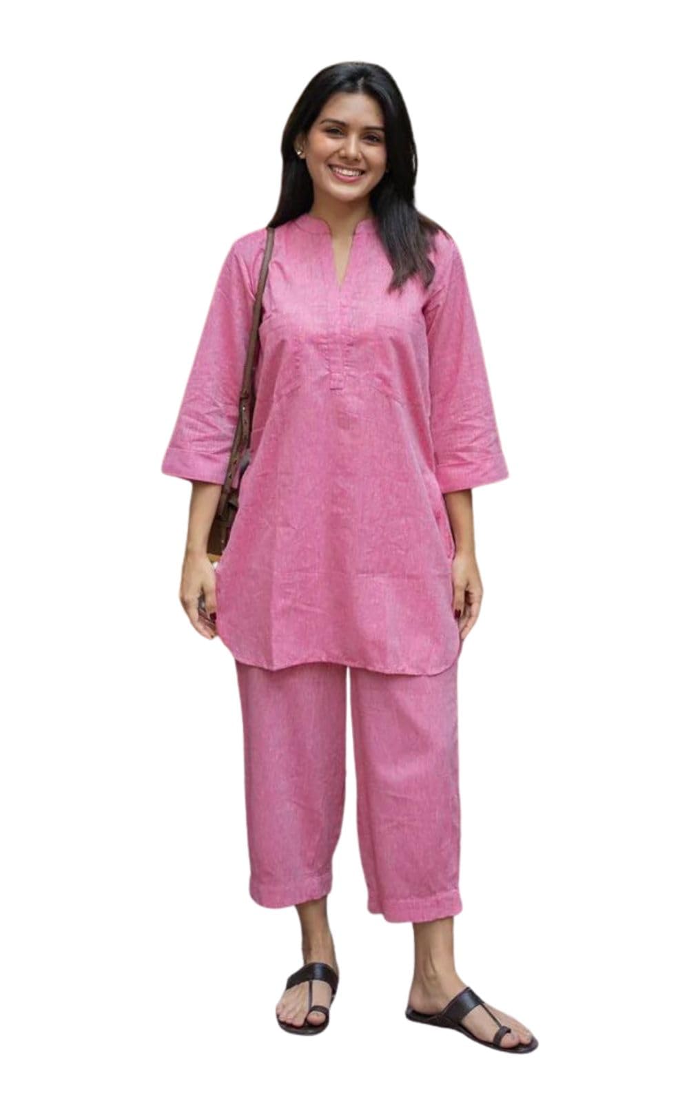 PEACH PIPER Cord Set for Women Cotton Stylish Co Ord Outfit Kurta Pant Western Office Casual Summer Wear Style Coord Sets for Women Stylish Dress Daily Use Co Order, Coat, Cod, Cot, co-ord, corts