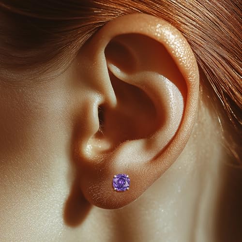 Hypoallergenic Surgical Steel Zircon Flat Back Screw Stud Earrings2