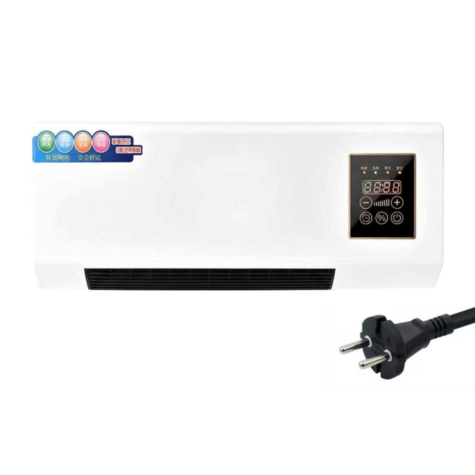 MYADDICTION Wall Mounted Heater Fan Rapid Heating Electric Hot and Cold Air Blower Wall Mounted Heater Overheat Protection for Dorm Room, Eu 220V-image-34