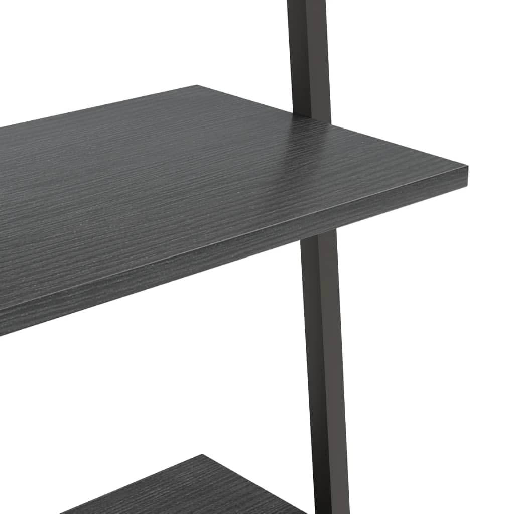 vidaXL Estantería Inclinada de 4 Niveles Mueble Despacho Dormitorio Estante Doméstico Oficina Habitación Almacenamiento Cajones Negro