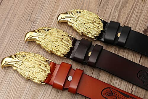 Eagle Head Metal Buckle Men's Belt - Great for Jeans, Casual, Cowboy & Work Wear3