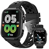 Parsonver Smartwatch Herren mit Eingebautes GPS, 520 mAh 10 Tage Akkulaufzeit, Kompass, Fitness Uhr mit 100+ Sportmodi, Bluetooth Anrufen, Herzfrequenz, Schlafen (Schwarz, 1.95')