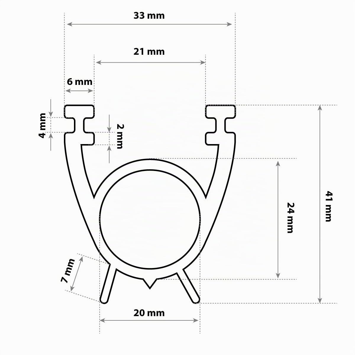 STEIGNER Joint d'Étanchéité pour Porte de Garage Noir 33x41 mm, SBD01, 3 m