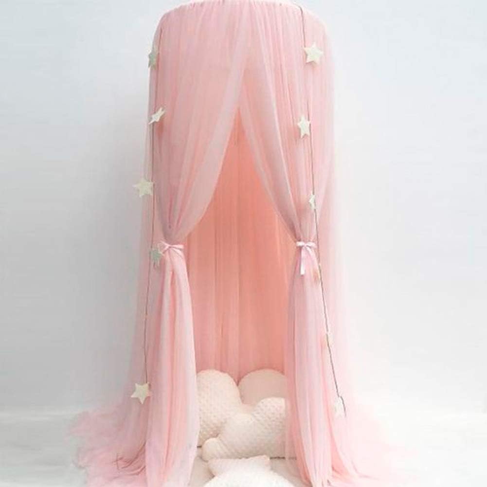 Baldacchino del Letto, Rete per Letto per Bambini di Colore Elegante Rete per Baldacchino per Camera da Letto del Bambino per Altezza di Viaggio della Camera da Letto (Rosa)
