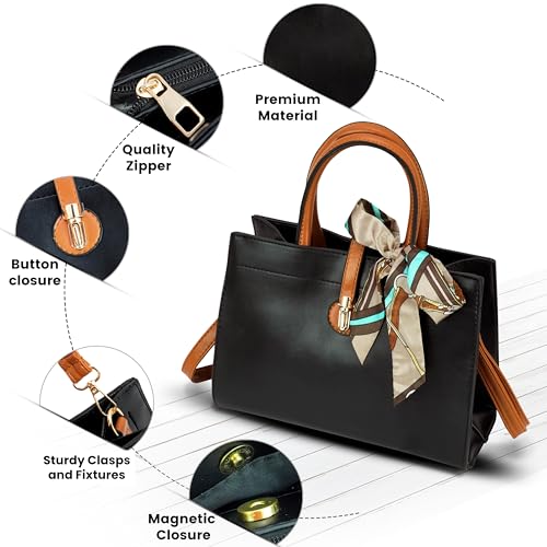 Image of Storite Women Handbag | PU Leather Top Handle Sling Bag | Stylish Crossbody Shoulder Purse for Ladies & Girls | Fashion Handbag for Office, Shopping & Travel
