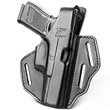 Glock Leather OWB Holster - Thumb Break, Right Hand, Fits Glock 17/19/19x/22/23/31/32/45