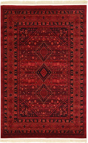 Unique Loom Tekke Collection Tribal Traditional Torkaman Red Area Rug