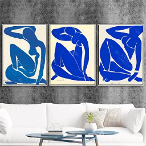 Toile Henri Matisse bleu art mural moderne décoration salon 40x60