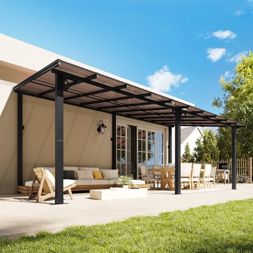 Aoxun 20' x 10' Gazebo for Patio, Gazebo Pergola with Sloped Roof, Large Wall-Mounted Heavy Duty...