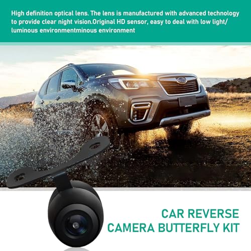 Image of Car Backup Camera, 170 Degree Wide-Angle Night Vision Car Rear Camera, Metal Housing Flush Mount Reverse Camera with Wire Harness, Rear /Side /Front View Camera for Most Cars (Black)
