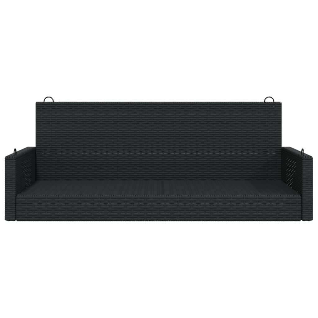 Banco Columpio de ratán sintético Negro 119x56x48 cm, Columpio Jardin Exterior, Balancin Jardin Exterior, Muebles Jardin Exterior, Balancin Balcon - 365625