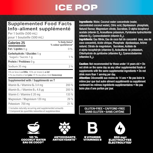 Image of Prime Ice Pop Hydration Drink, 16.9 fl oz ℮ 500 ml, 24 Pack