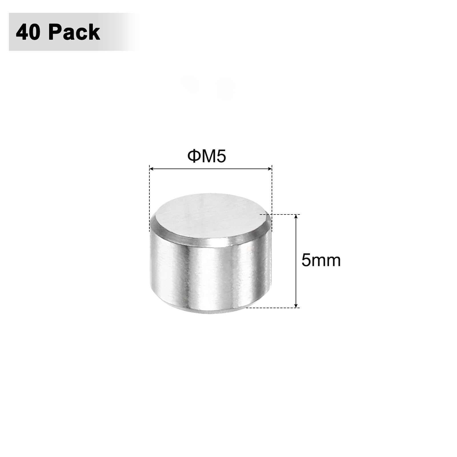 M METERXITY 40-Pack 5 x 5 mm Dowel Pin, 316 Stainless Steel Support Pin Fastener Elements for Metal Devices/Wooden Projects - Image 3