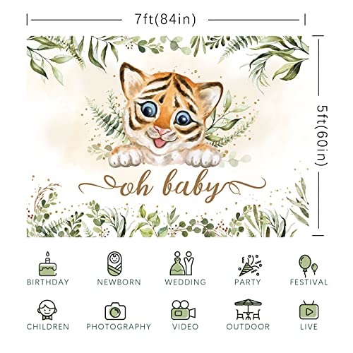 Fondo fotográfico para baby shower 213x152 cm verde miniatura 6