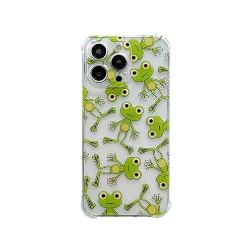TUBOJPP Cute Frogs Compatible with iPhone 12 Case，Kawaii Aesthetic Animal Cartoon Pattern for Shockproof Anti-Scratch TPU Bumper Printed Motif Cover for Boys Girls(12-Frog)