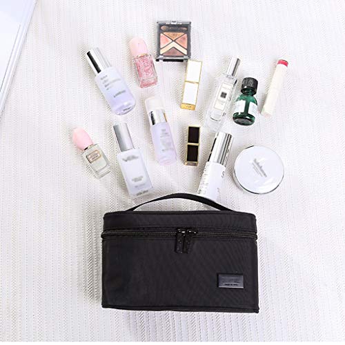 Preisvergleich Produktbild QYSZYG Haushalt Kosmetiktasche Reisen Tragbare Aufbewahrungstasche PU-Material Wasserdicht Und Langlebig Metall-Reißverschluss Größe Schwarz Kosmetiktasche (Size : S)