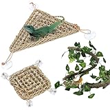 PIVBY 4 PCS Bearded Dragon Hammock, Bearded Dragon Tank Accessories, Flexible Reptile Jungle Vines Terrarium Decor for Chameleon, Lizards, Crested Geckos, Snakes, Lguana, Amphibian Reptiles Habitats