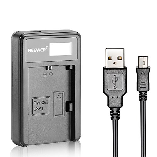 Neewer Micro USB Battery Charger for LP-E6 Rechargeable Battery and Canon EOS 5D Mark II III 5DS 6D 7D 60D 60Da 70D 7D Mark II III 80D Cameras