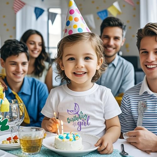 Image of Birthday Girl Tshirt Toddler Birthday Shirts Tees Little Kids Top Outfit Cotton Short Sleeve 2nd 3rd 4th 5th 6th 7th 8th