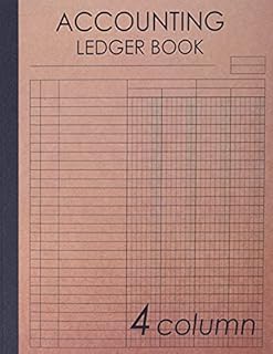 Accounting Ledger Book 4 Column: 120 pages , 8.5 x 11 inches ( large size ) , Brown craft paper style cover : Simple / General Accounting Ledger Book for Bookkeeping (Account Ledger Blank Book)