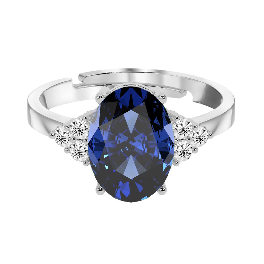 clara 925 Sterling Silver Oval Stone Ring with Adjustable Band | Gift for Women Wife Girls-picture-27