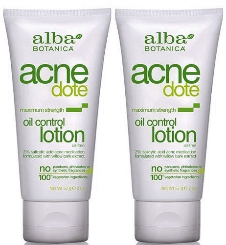 Alba Botanica Natural AcneDote Oil Control Lotion, Maximum Strength 2 Oz (Pack of 2)