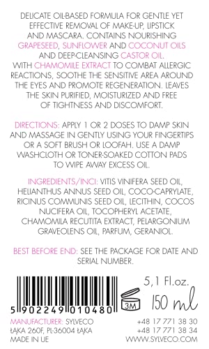 VIANEK beruhigendes Reinigungsöl. Oil make up entferner für sensible Haut entfernt Augen LippenMakeup auch für wasserfestes Make up geeignet. Vegan Naturkosmetik Größe 150 ml.