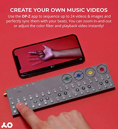 Teenage Engineering OP-Z All-in-One Synthesizer (multi-speed 16-track sequencer, ultra-stabiele behuizing, Bluethooth, afmetingen: 212,5 x 57,5 x 10 mm), Grijs - Image 6