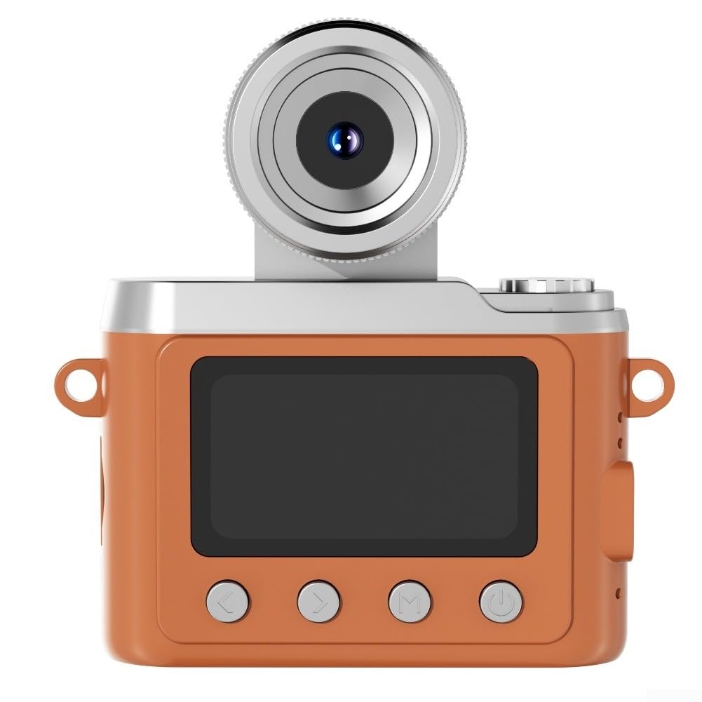 Fotocamera compatta retrò con lente flip per registrazione video HD fotocamera mirrorless portatile per principianti stile vintage nero (marrone)