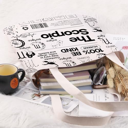 G2TUP Scorpio Inspired Gift 100% Human Be Kind The Scorpio Tote Bag Astrology Lover Handbag Zodiac Merch4