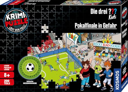 Kosmos Die DREI ??? Kids - Krimi Puzzle - Pokalfinale in Gefahr 685539, 200 Teile, inklusive Decodierscheibe, Lesen, Puzzle, Rätsel lösen, Fragezeichen