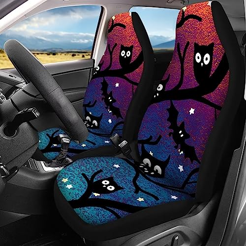Image of Funny Custom Women Men Car Seat Cover Full Set Breathable Elastic Fitted Cartoon Halloween Automotive Seat Protector Non Slip Full Coverage Two Front Seat Covers Rear Back Bench for Most Trucks SUV