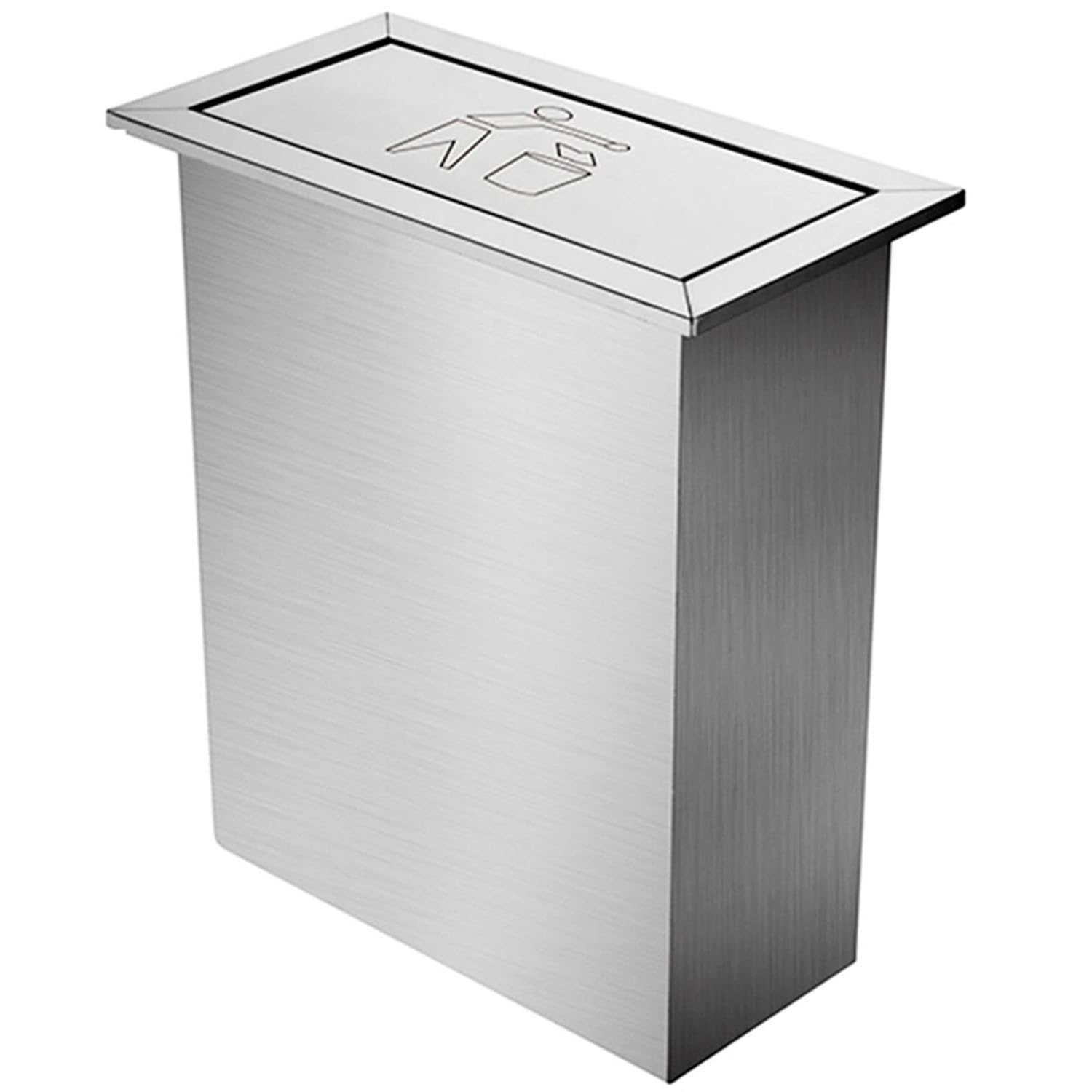 Recessed Trash Can Lid, Kitchen Cabinet Countertop Built-in Stainless Steel Trash Can, Recessed Counter Top Cover
