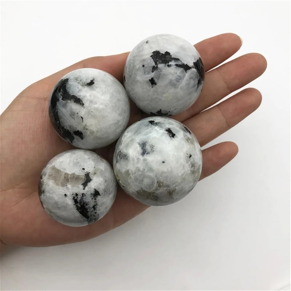 YZWRWRMKTB Stone 1PC White Moonstone Ball Sphere Crystal Raw Quartz Crystals(45-50mm)