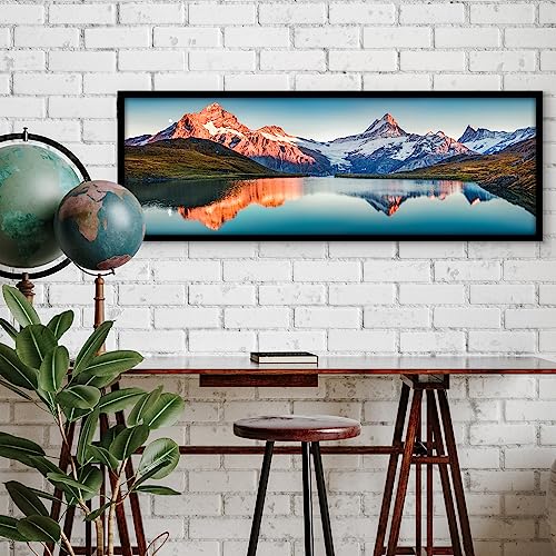 Americanflat 8x24 Picture Frame with Polished Plexiglass - Streamline Collection - Thin Border Panoramic Picture Frame for Wall Display - Hanging Hardware Included - Black
