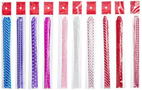 Gala Embalagens Pacote com 240 Laços Prontos, 15mmx28 cm, Estampados, Multicor, 4713