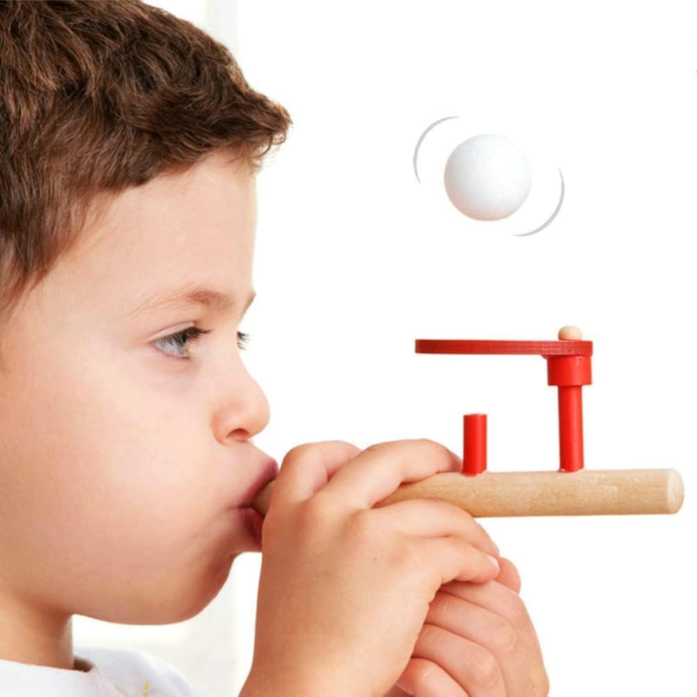 2 set di lembi palla giochi in legno per bambini palla fluttuante pustball legno pipa per bambini gioco di abilità per esercizi respiratori