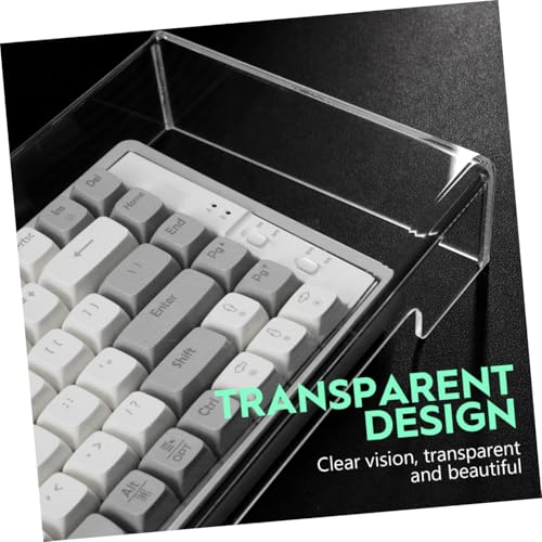 Funda de teclado acrílica transparente y resistente al polvo para oficina 7